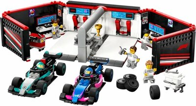 60444 LEGO City F1 garage met Mercedes-AMG en Alpine auto's