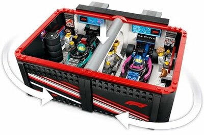 60444 LEGO City F1 garage met Mercedes-AMG en Alpine auto's