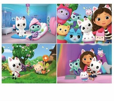 95991 Gabby's Dollhouse 4 in 1 Puzzel 12+16+20+24 stukjes
