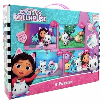 95991 Gabby's Dollhouse 4 in 1 Puzzel 12+16+20+24 stukjes