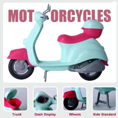 51019 Fashion Doll met Scooter Groen en ass