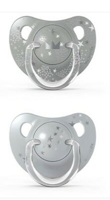 74650 Suavinex Fopspeen Anatomisch Siliconen Grijs S18+ 2 stuks