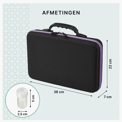 71884 Diamond Painting Opbergkoffer met 60 Potjes, Trechter en Stickers