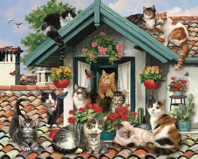 05089 Jumbo Puzzel Cats on the Roof 1000 stukjes