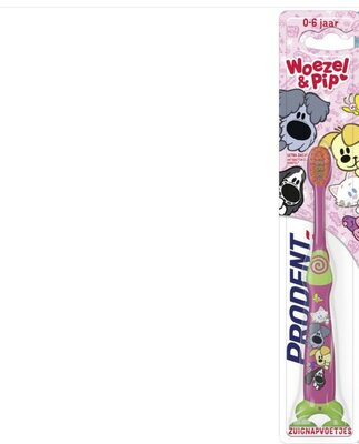 77031 Woezel en Pip Kinder Prodent Tandenborstel Roze Soft 0-6 maanden