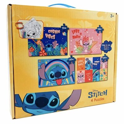 19301 Stitch 4in1 Puzzel 12/16/20/24 stukjes