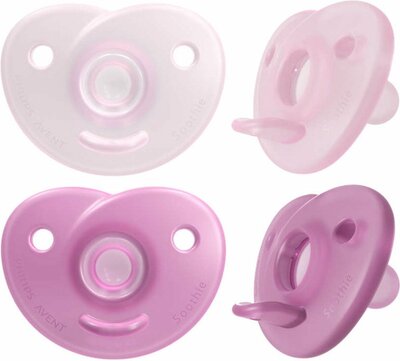 63875 Philips Avent Soothie Fopspeen 0-6 Mnd 2 stuks Roze/Donkerroze 