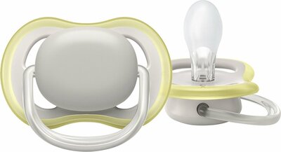 993056 Philips Avent Ultra Air Fopspeen - 0 tot 6 Maanden - 2 Speentjes - Beige/Grijs