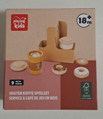 61278 Playing Kids Houten Koffie Speelset 9-delig