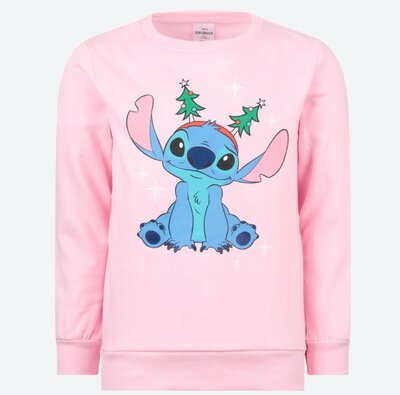 20288 Disney Stitch Kersttrui Roze 134-140