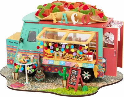 34510 Crafts&Co Miniature Taco Food Truck DIY Bouwpakket met Ledverlichting