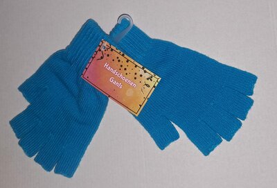 88053 Vingerloze Handschoenen Blauw Gebreid