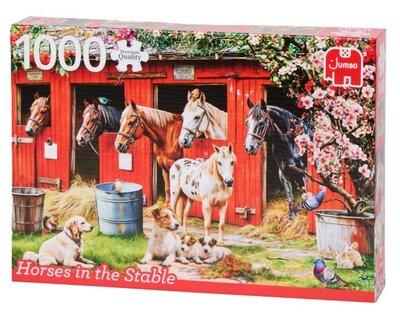 610168 Jumbo Puzzel Horses in the Stable 1000 stukjes