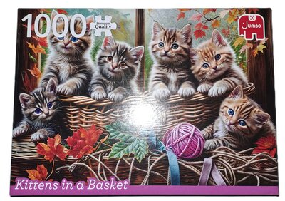 610182 Jumbo Puzzel Kittens in a Basket 1000 stukjes