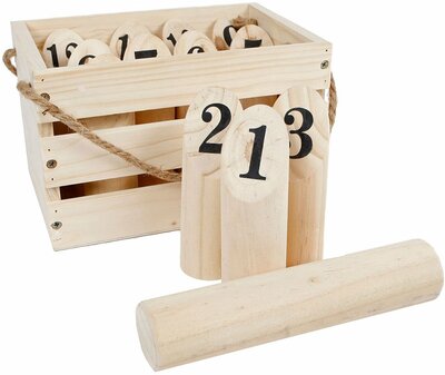 430163 Gametime Getallenwerpspel Junior Hout Naturel 14-delig