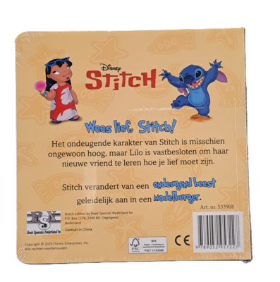 57227 Boek Disney Stitch  Wees Lief, Stitch
