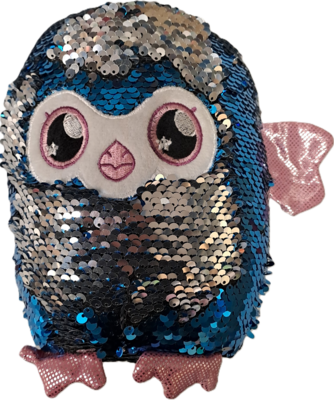 10564 Glitter Palz Pailletten knuffel Blauw/Zilver