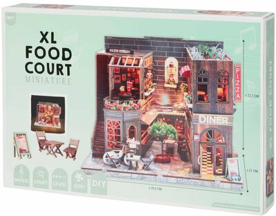 73242 Crafts & Co XL Miniatuur Knutselset Food Court met LED Licht & Geluid  600+ Onderdelen  