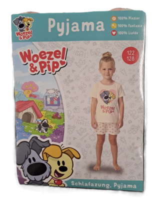 40414 Woezel en Pip Pyjama Roze Maat 122-128