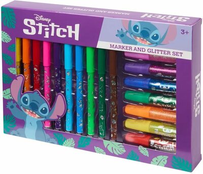 44148 Disney Stitch Stiften en glitterlijm 18-delig   