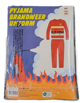 34039 Brandweer Uniform Pyjama Rood Maat 134-140