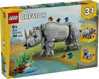 31171 LEGO Creator Wilde dieren: machtige neushoorn met vogels