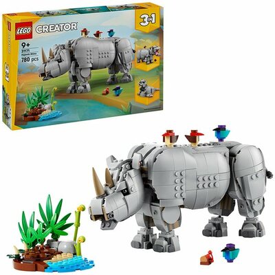 31171 LEGO Creator Wilde dieren: machtige neushoorn met vogels