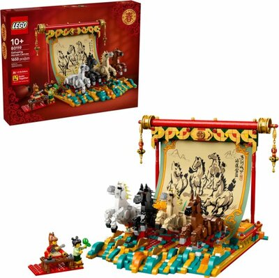 80119 LEGO Display met galopperende paarden