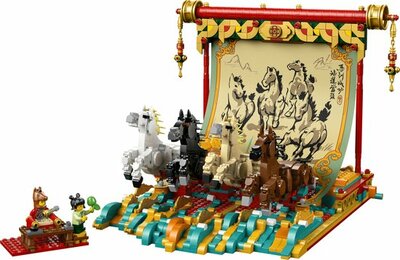 80119 LEGO Display met galopperende paarden