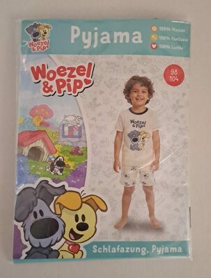 40476 Woezel en Pip Pyjama Wit/blauw Maat 98-104
