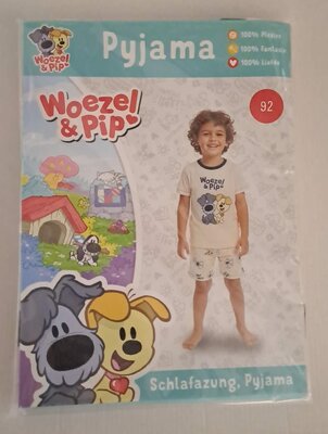 40469 Woezel en Pip Pyjama Wit/blauw Maat 92