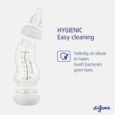 46716 Difrax Anti-Koliek Voedingsfles BPA-vrij 250 ml roze/paars