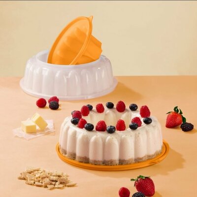 07162 Tupperware Vliegende Schotel Geel (Puddingvorm)