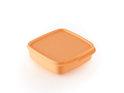 99877 Tupperware Vakjes Lunchbox Vierkant 550 ml Oranje/zalm