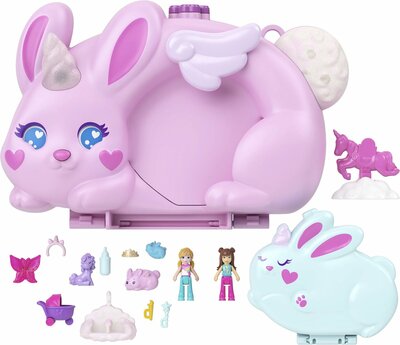 05599 Polly Pocket 2-in-1 Konijntjesplezier  Tasje met compacte speelset